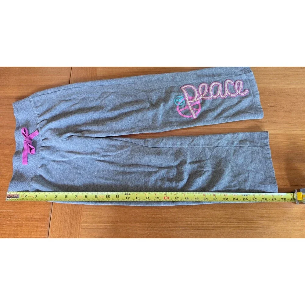 SO Girls Grey Peace Sweatpants Size XS (7)
